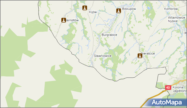 mapa Sławniowice, Sławniowice na mapie Targeo