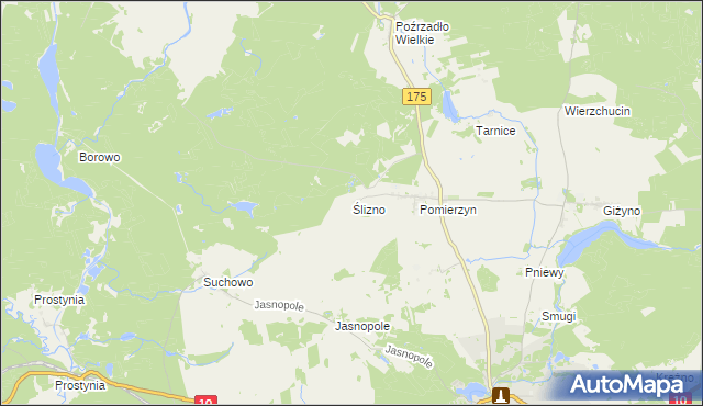 mapa Ślizno, Ślizno na mapie Targeo