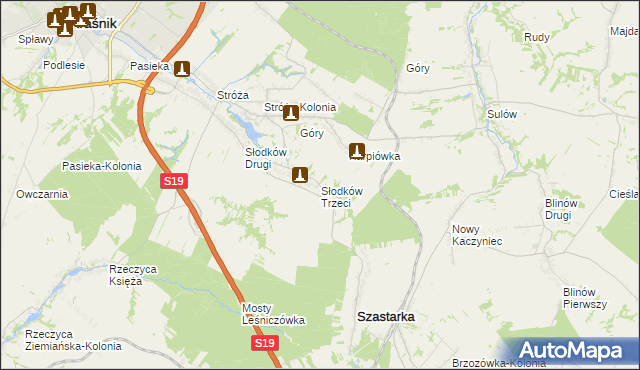 mapa Słodków Trzeci, Słodków Trzeci na mapie Targeo