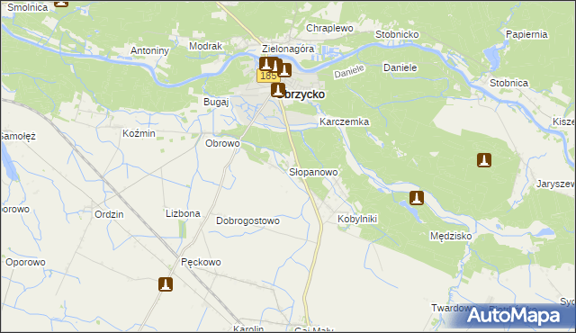 mapa Słopanowo, Słopanowo na mapie Targeo