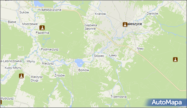 mapa Słopiec, Słopiec na mapie Targeo