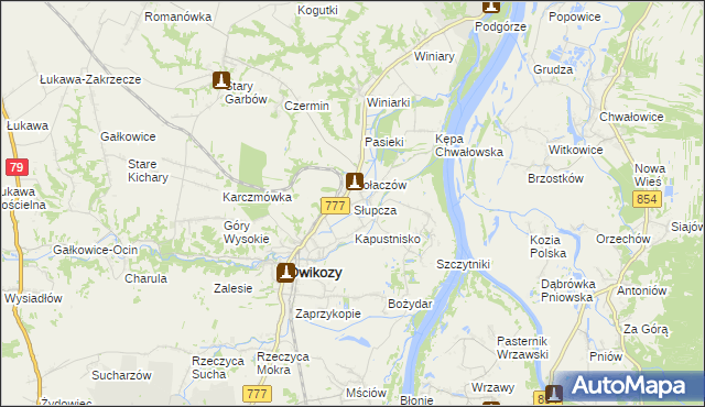 mapa Słupcza, Słupcza na mapie Targeo