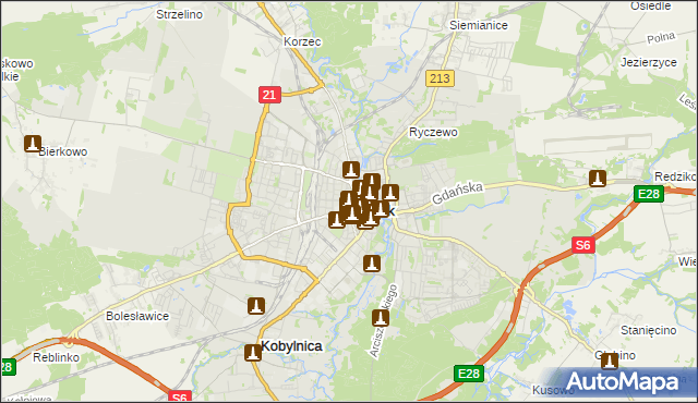 mapa Słupska, Słupsk na mapie Targeo