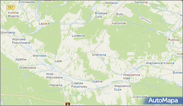 mapa Smerdyna, Smerdyna na mapie Targeo