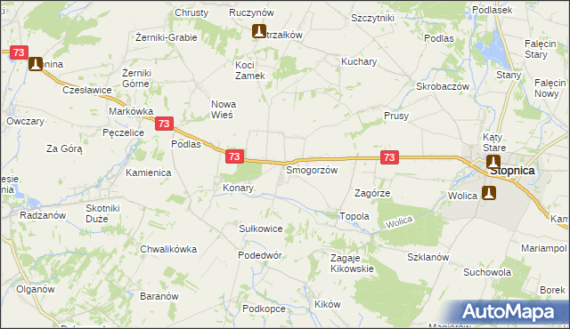 mapa Smogorzów gmina Stopnica, Smogorzów gmina Stopnica na mapie Targeo