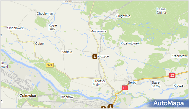 mapa Sobczyce, Sobczyce na mapie Targeo