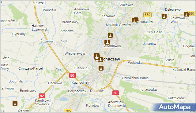 mapa Sochaczew, Sochaczew na mapie Targeo