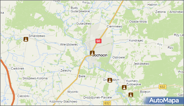 mapa Sochocin, Sochocin na mapie Targeo