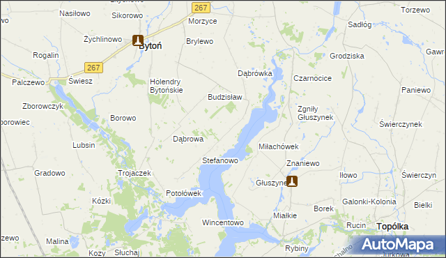 mapa Sokołowo gmina Bytoń, Sokołowo gmina Bytoń na mapie Targeo