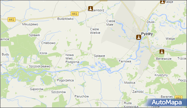 mapa Spławie gmina Kołaczkowo, Spławie gmina Kołaczkowo na mapie Targeo