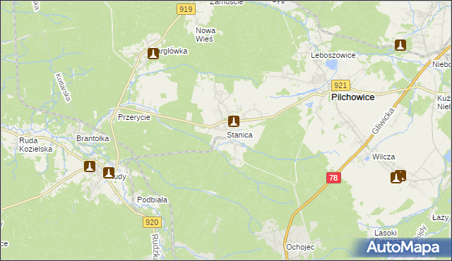 mapa Stanica, Stanica na mapie Targeo