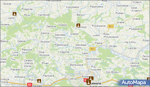 mapa Stanisław Dolny, Stanisław Dolny na mapie Targeo