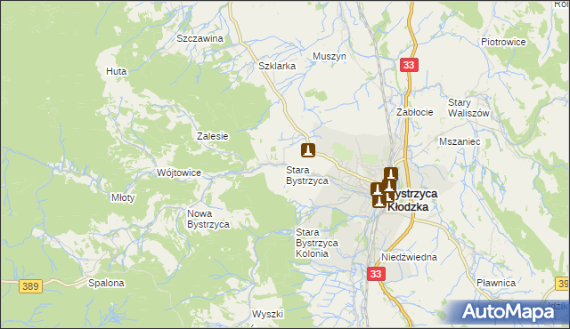 mapa Stara Bystrzyca, Stara Bystrzyca na mapie Targeo