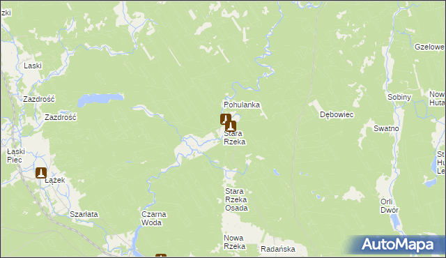 mapa Stara Rzeka gmina Osie, Stara Rzeka gmina Osie na mapie Targeo