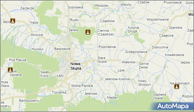 mapa Stara Słupia, Stara Słupia na mapie Targeo