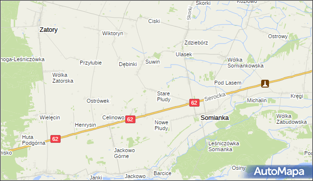 mapa Stare Płudy, Stare Płudy na mapie Targeo