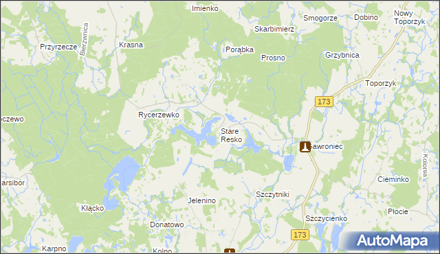 mapa Stare Resko, Stare Resko na mapie Targeo