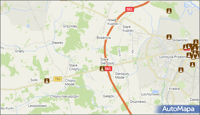 mapa Stare Sierzputy, Stare Sierzputy na mapie Targeo