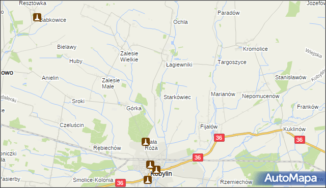 mapa Starkówiec, Starkówiec na mapie Targeo
