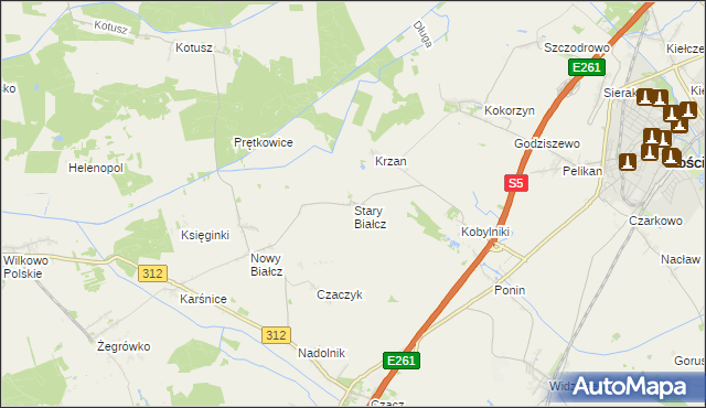 mapa Stary Białcz, Stary Białcz na mapie Targeo