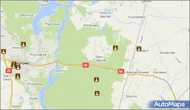 mapa Stary Jasiniec, Stary Jasiniec na mapie Targeo