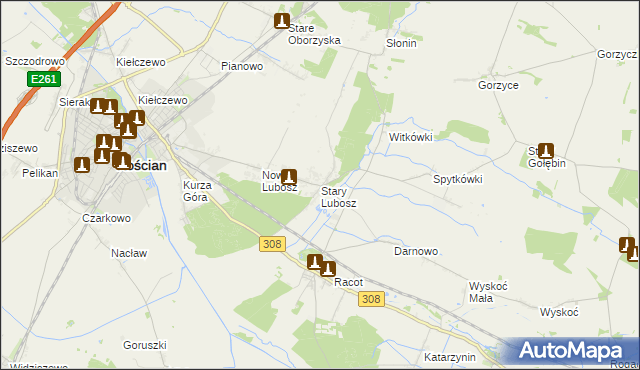 mapa Stary Lubosz, Stary Lubosz na mapie Targeo