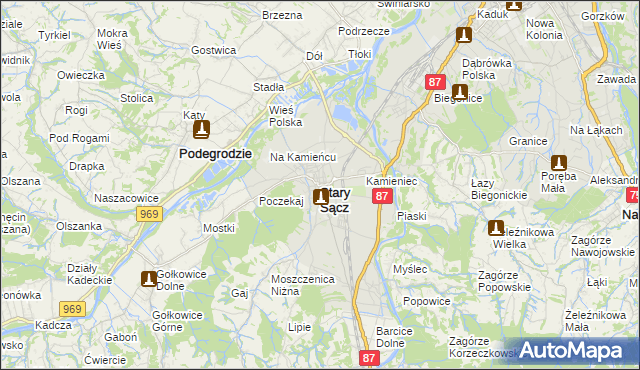 mapa Stary Sącz, Stary Sącz na mapie Targeo