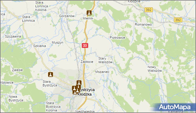 mapa Stary Waliszów, Stary Waliszów na mapie Targeo