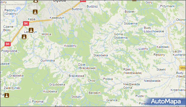 mapa Stasiówka gmina Dębica, Stasiówka gmina Dębica na mapie Targeo