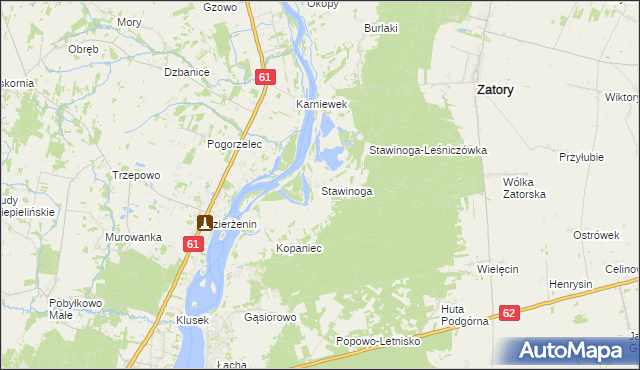 mapa Stawinoga, Stawinoga na mapie Targeo