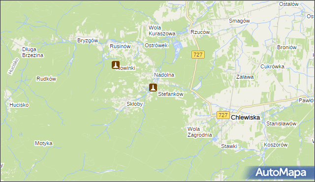 mapa Stefanków gmina Chlewiska, Stefanków gmina Chlewiska na mapie Targeo