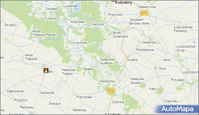 mapa Stefanów Suserski, Stefanów Suserski na mapie Targeo