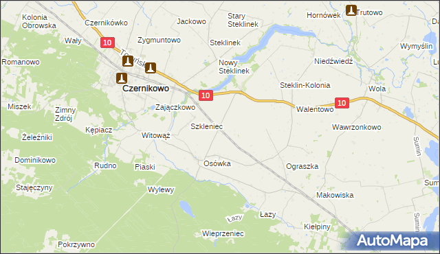 mapa Steklin, Steklin na mapie Targeo