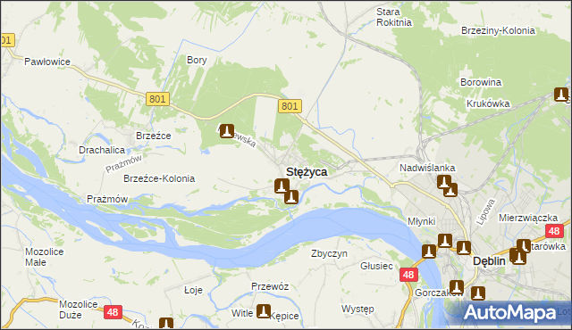 mapa Stężyca powiat rycki, Stężyca powiat rycki na mapie Targeo