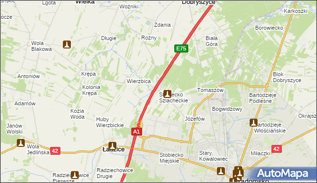 mapa Stobiecko Szlacheckie, Stobiecko Szlacheckie na mapie Targeo