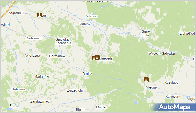 mapa Stoczek powiat węgrowski, Stoczek powiat węgrowski na mapie Targeo