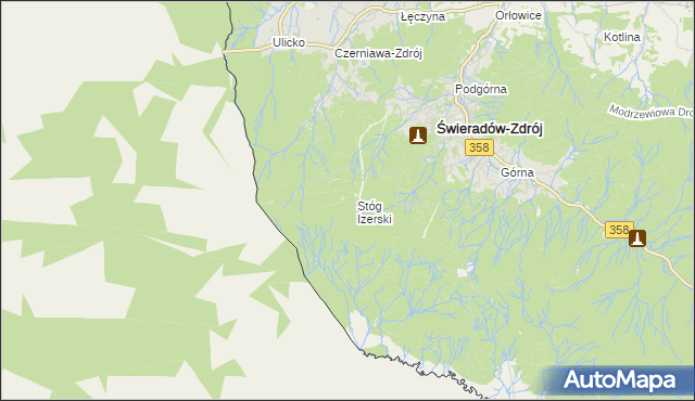 mapa Stóg Izerski, Stóg Izerski na mapie Targeo