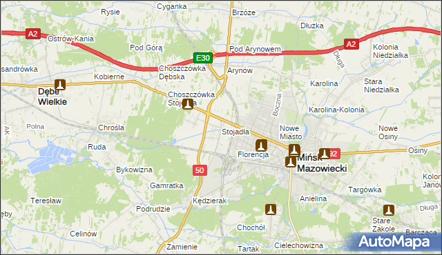 mapa Stojadła, Stojadła na mapie Targeo