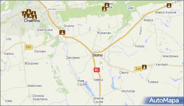 mapa Stolno powiat chełmiński, Stolno powiat chełmiński na mapie Targeo
