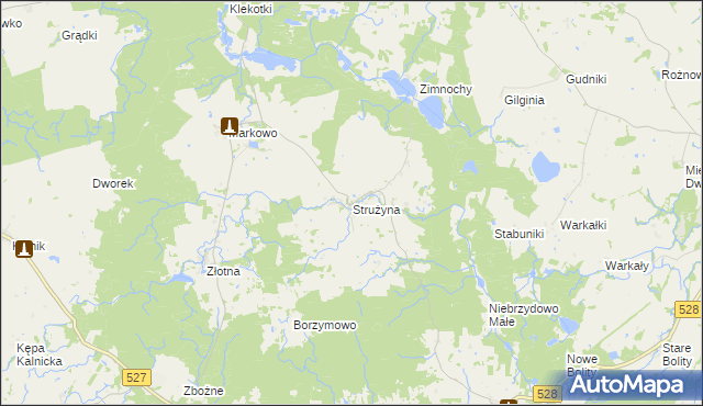 mapa Strużyna gmina Morąg, Strużyna gmina Morąg na mapie Targeo