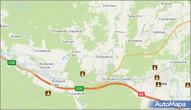 mapa Strzebielino, Strzebielino na mapie Targeo