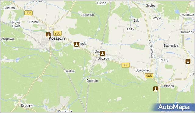 mapa Strzebiń, Strzebiń na mapie Targeo