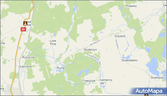 mapa Strzelczyn, Strzelczyn na mapie Targeo