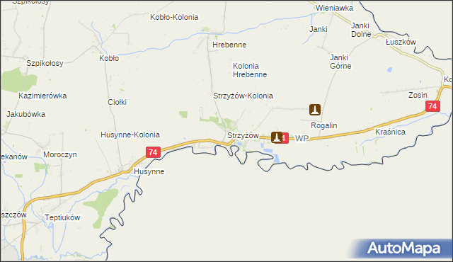 mapa Strzyżów gmina Horodło, Strzyżów gmina Horodło na mapie Targeo