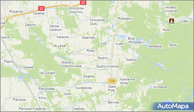 mapa Stużno, Stużno na mapie Targeo