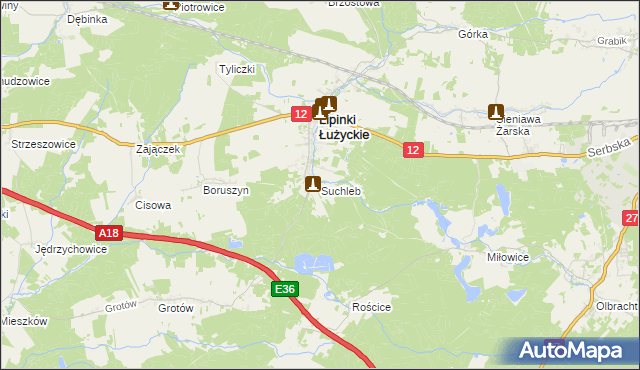 mapa Suchleb, Suchleb na mapie Targeo