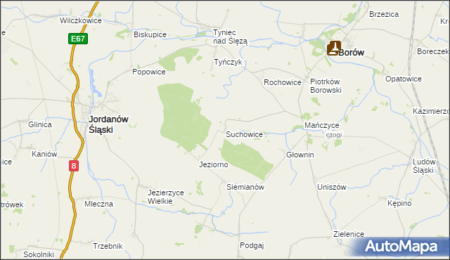 mapa Suchowice, Suchowice na mapie Targeo