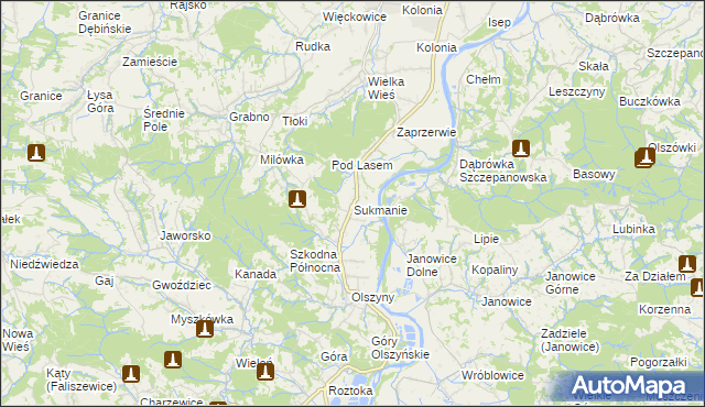 mapa Sukmanie, Sukmanie na mapie Targeo