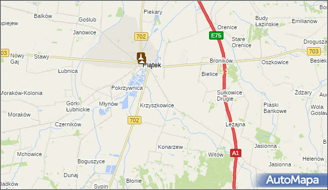 mapa Sułkowice Pierwsze, Sułkowice Pierwsze na mapie Targeo