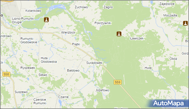 mapa Suradowo, Suradowo na mapie Targeo